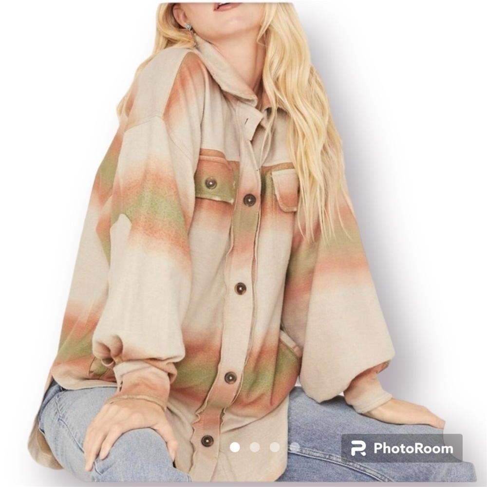 Free People Printed Ruby Jacket - NWT - Boho Oversized Fleece